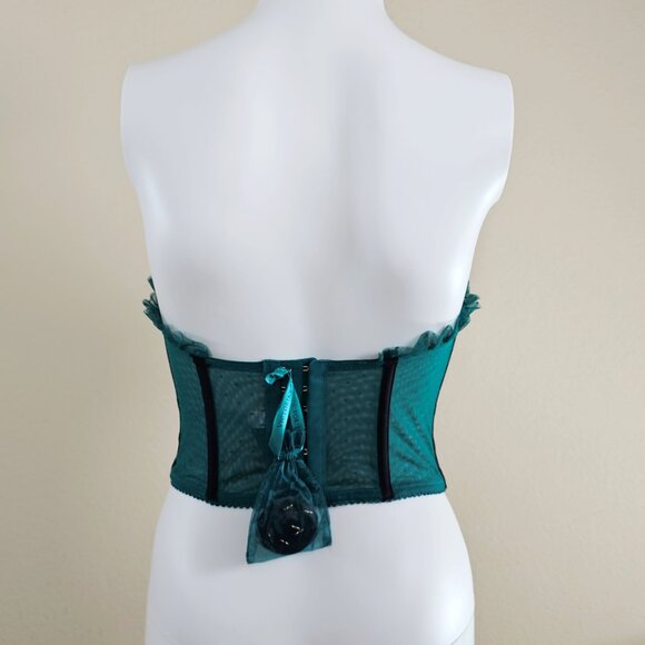 Victoria's Secret VS DREAM ANGELS Green Strapless Dotted Mesh Corset Top, 32DD - Picture 5 of 11